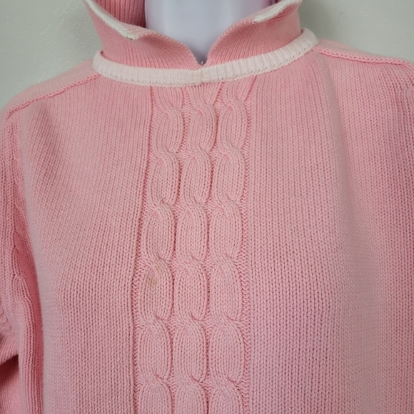 Kari Incorporated Vintage Large Light Pink Knit Sweater Collared Spring Summer - Picture 3 of 8